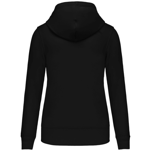 Sweat shirt a capuche ecoresponsable zippe femme dos Black