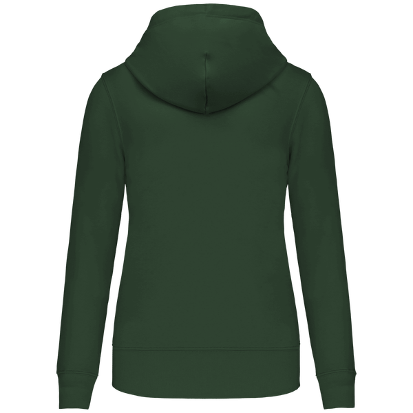 Sweat shirt a capuche ecoresponsable zippe femme dos Forest Green