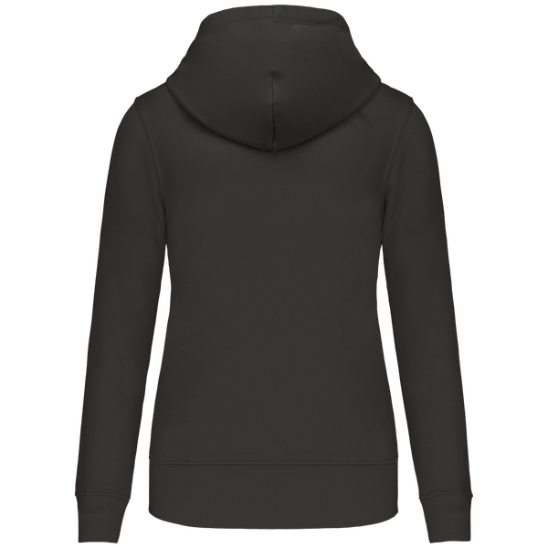 Sweat shirt a capuche ecoresponsable zippe femme dos Dark Grey