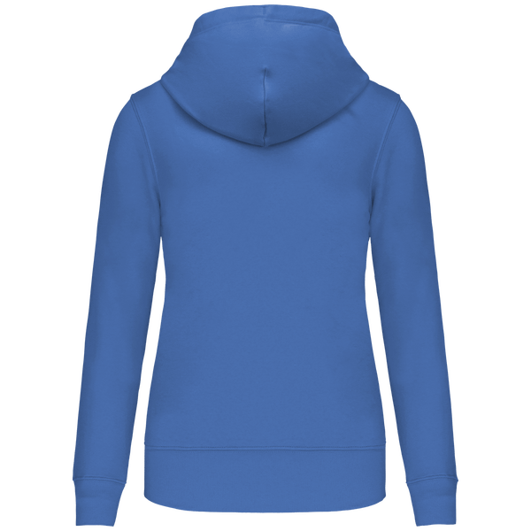 Sweat shirt a capuche ecoresponsable zippe femme dos Light Royal Blue