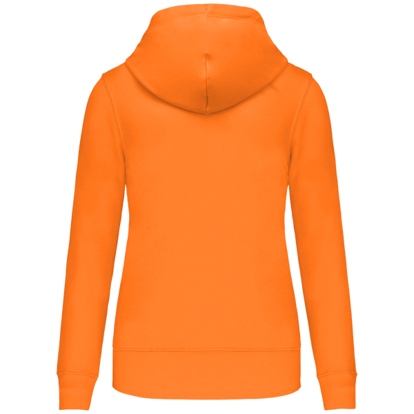 Sweat shirt a capuche ecoresponsable zippe femme dos Light Orange