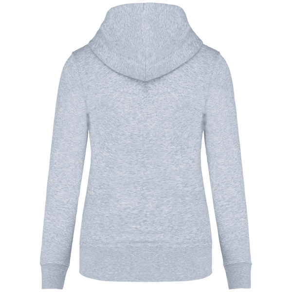 Sweat shirt a capuche ecoresponsable zippe femme dos Oxford Grey