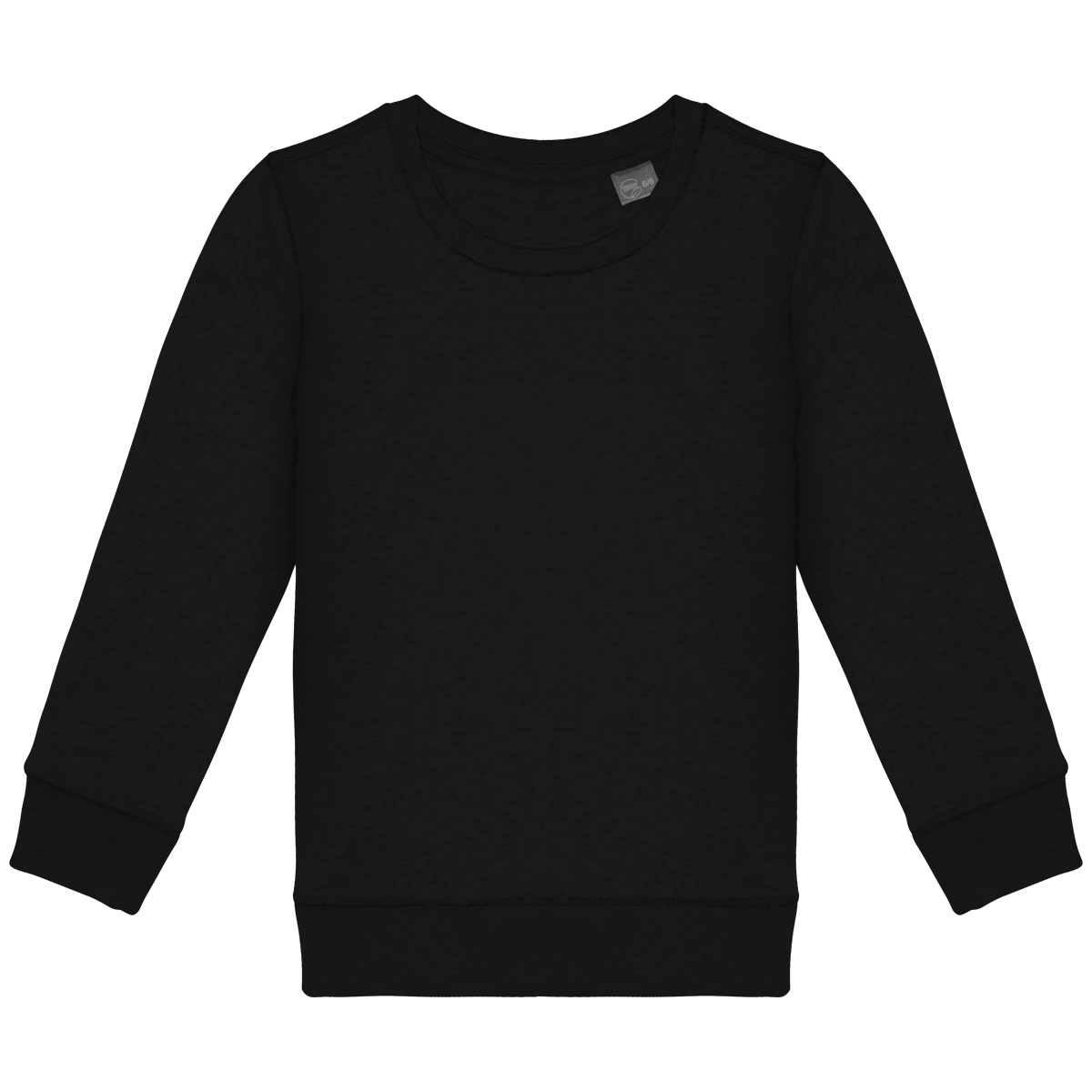 Sweat-Shirt Écoresponsable Col Rond Enfant | 100% Coton Bio | Impression Et Broderie Black