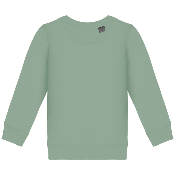 Sweat-Shirt Écoresponsable Col Rond Enfant | 100% Coton Bio | Impression Et Broderie Sage
