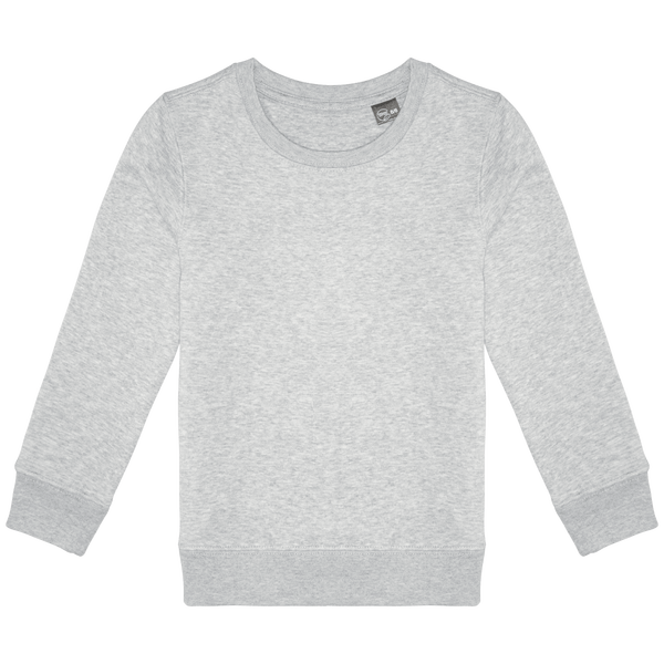 Sweat-Shirt Écoresponsable Col Rond Enfant | 100% Coton Bio | Impression Et Broderie Oxford Grey