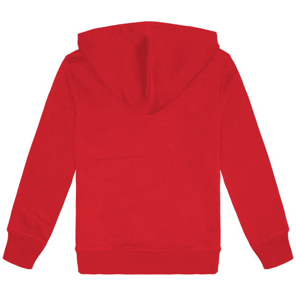 Sweat shirt eco responsable a capuche enfant dos Red