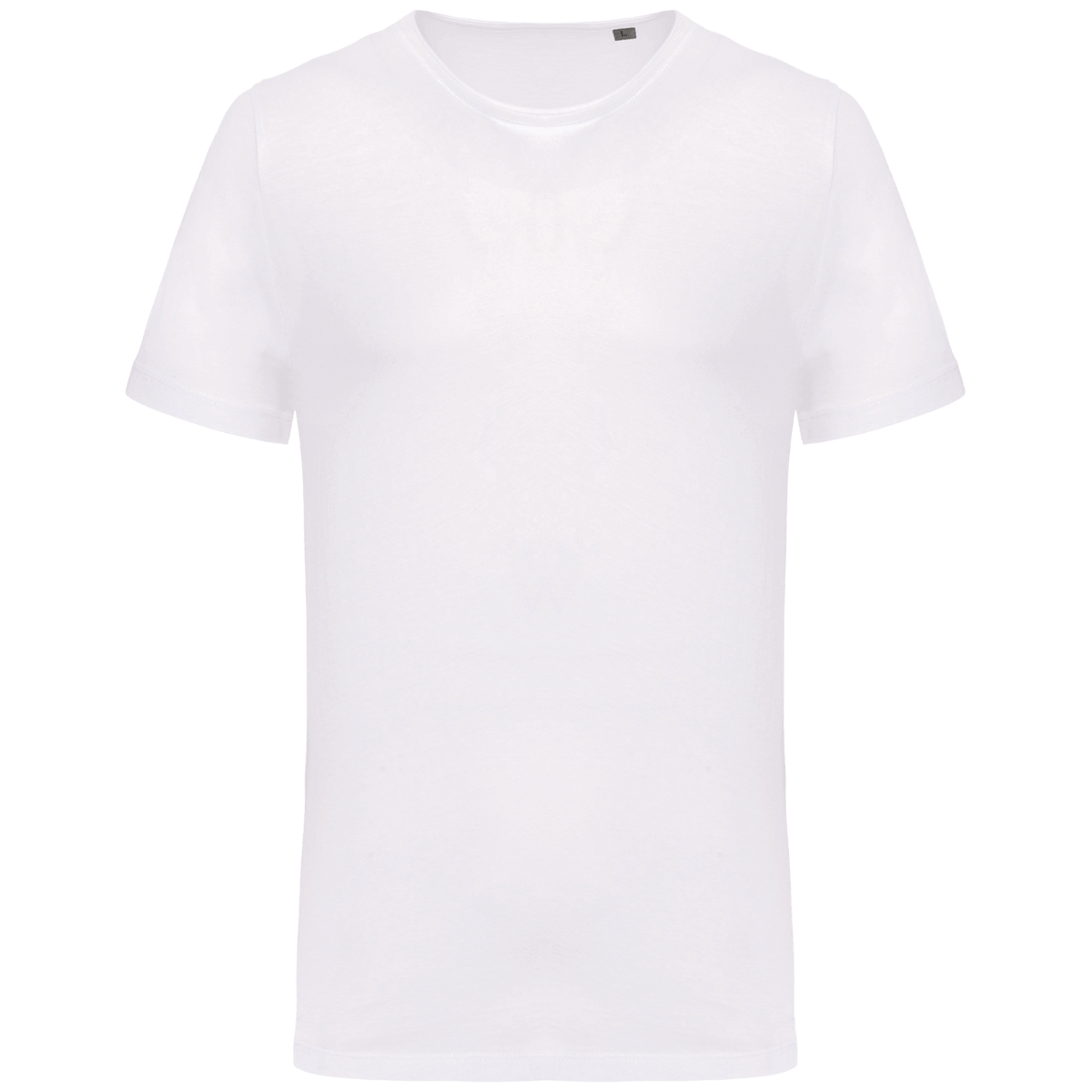T-Shirt Bio Col À Bords Francs Manches Courtes Homme Personnalisable En Impression Et Broderie White