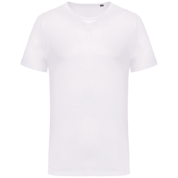 T-Shirt Bio Col À Bords Francs Manches Courtes Homme Personnalisable En Impression Et Broderie White