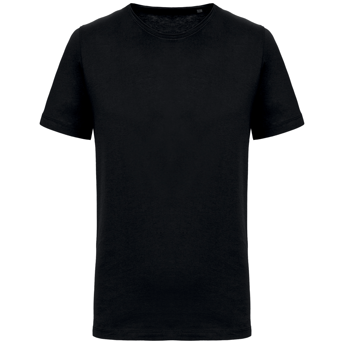 T-Shirt Bio Col À Bords Francs Manches Courtes Homme Personnalisable En Impression Et Broderie Black