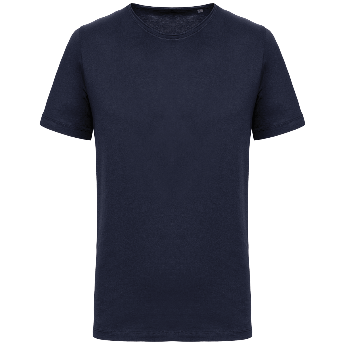 T-Shirt Bio Col À Bords Francs Manches Courtes Homme Personnalisable En Impression Et Broderie Navy