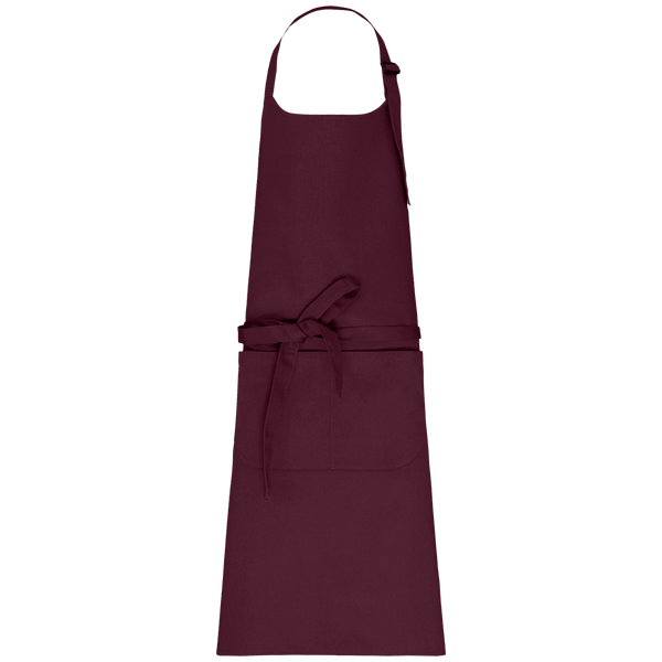 Schürze Mit Tasche Aus Bio-Baumwolle | 100% Bio-Baumwolle | Stickerei Und Flock Dark Cherry