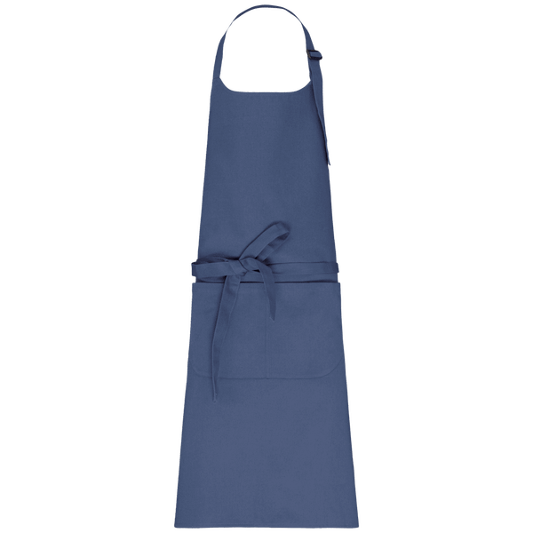 Schürze Mit Tasche Aus Bio-Baumwolle | 100% Bio-Baumwolle | Stickerei Und Flock Deep Blue