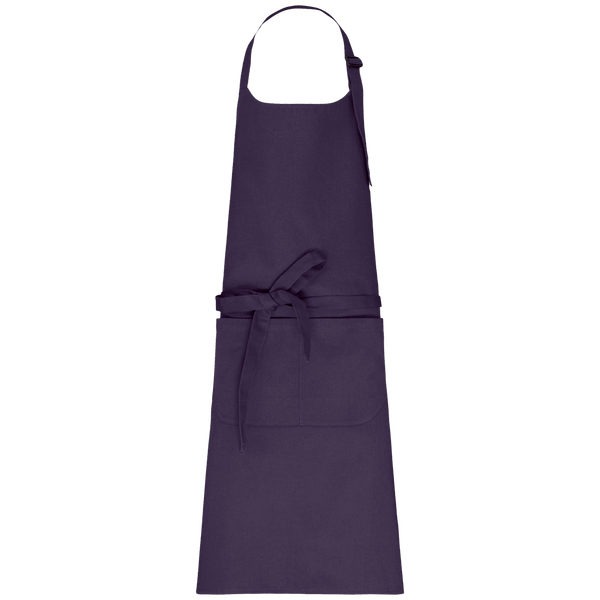 Schürze Mit Tasche Aus Bio-Baumwolle | 100% Bio-Baumwolle | Stickerei Und Flock Deep Plum