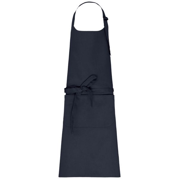 Schürze Mit Tasche Aus Bio-Baumwolle | 100% Bio-Baumwolle | Stickerei Und Flock Navy