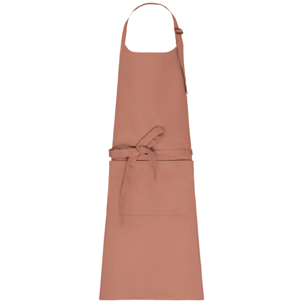 Schürze Mit Tasche Aus Bio-Baumwolle | 100% Bio-Baumwolle | Stickerei Und Flock Peach