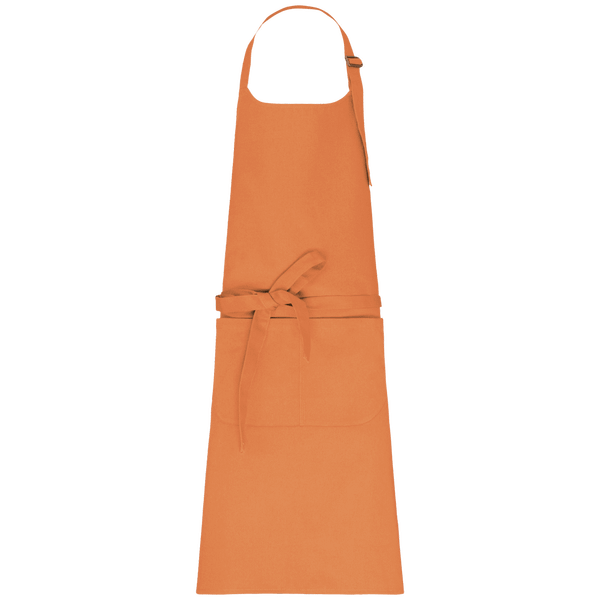 Schürze Mit Tasche Aus Bio-Baumwolle | 100% Bio-Baumwolle | Stickerei Und Flock Light Orange