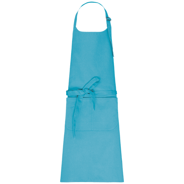 Schürze Mit Tasche Aus Bio-Baumwolle | 100% Bio-Baumwolle | Stickerei Und Flock Sea Turquoise