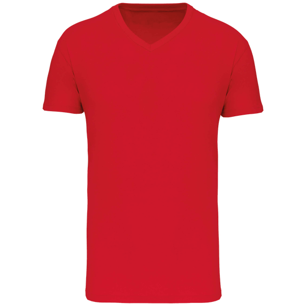 T shirt bio150 col v homme face Red