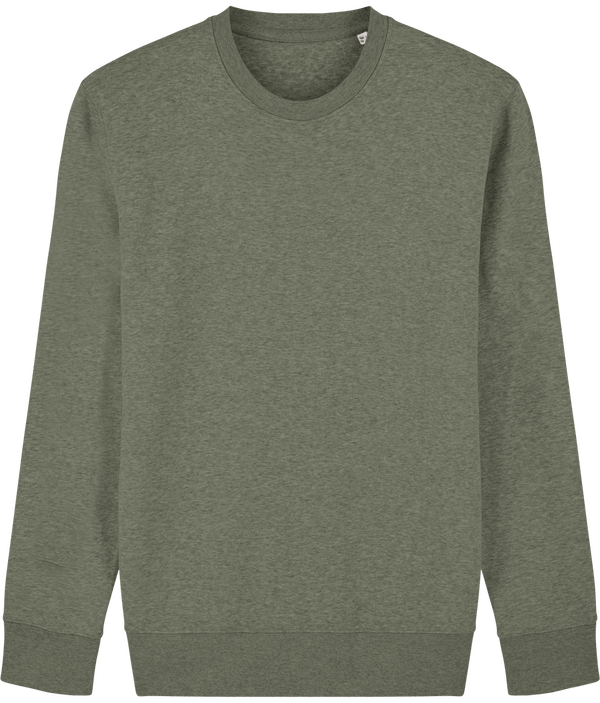 Sweat shirt col rond broderie bouclette plexus Mid Heather Khaki