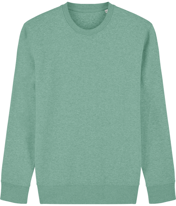 Sweat shirt col rond broderie bouclette plexus Mid Heather Green