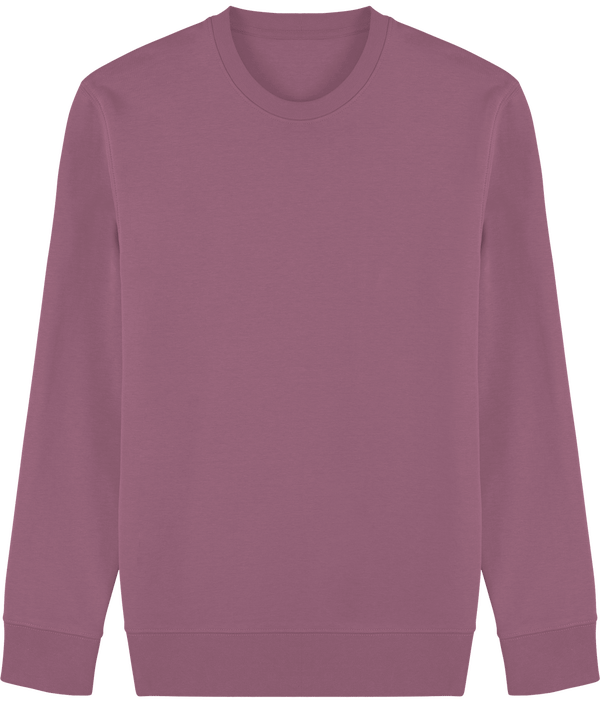 Sweat shirt col rond broderie bouclette plexus Mauve
