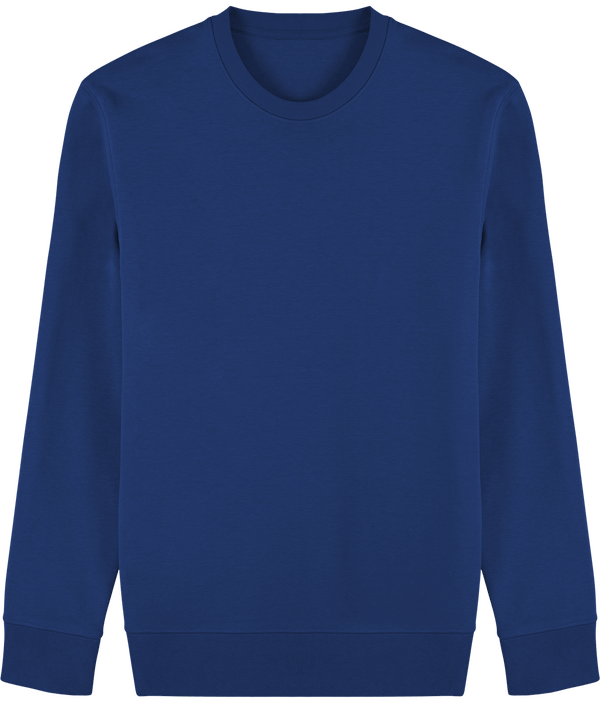 Sweat shirt col rond broderie bouclette plexus Majorelle Blue