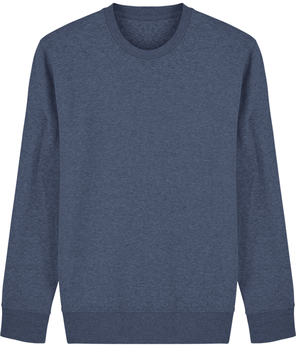 Sweat shirt col rond broderie bouclette plexus Dark Heather Blue