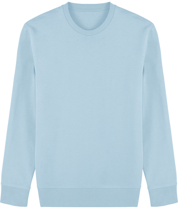 Sweat shirt col rond broderie bouclette plexus Sky blue