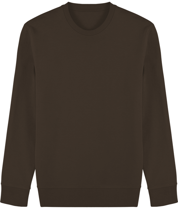 Sweat shirt col rond broderie bouclette plexus Deep Chocolate