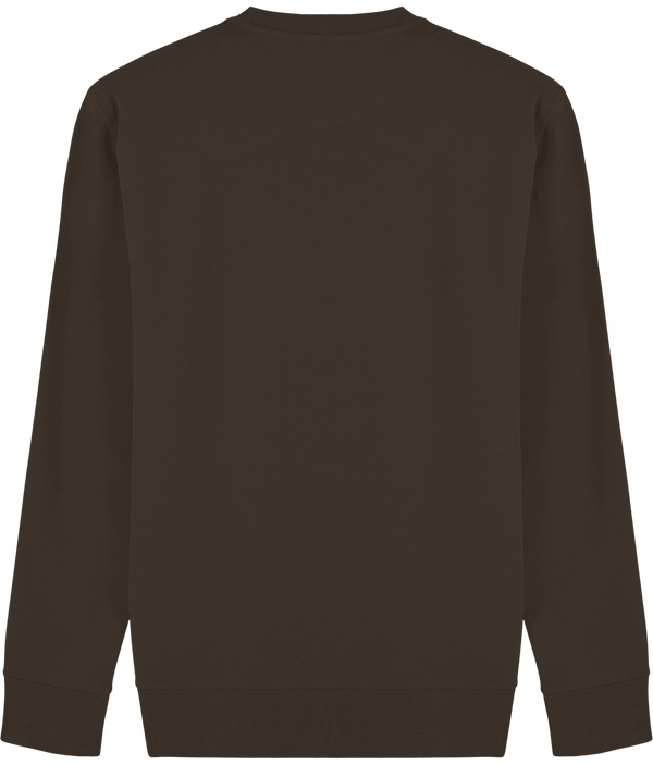 Sweat shirt col rond broderie bouclette dos Deep Chocolate