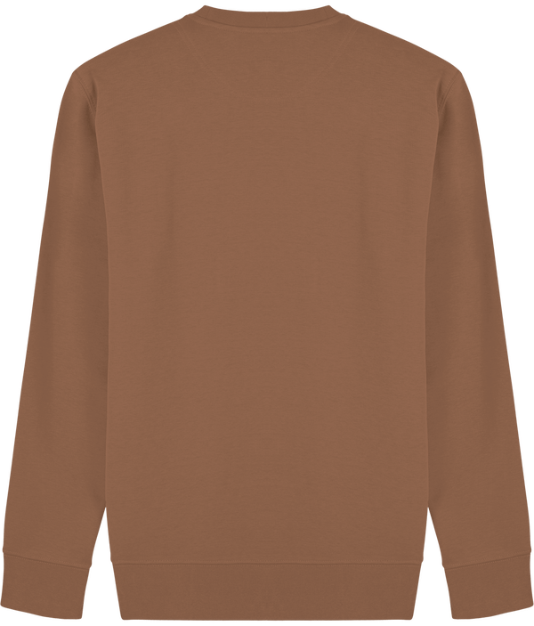 Sweat shirt col rond broderie bouclette dos Caramel