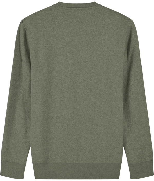 Sweat shirt col rond broderie bouclette dos Mid Heather Khaki
