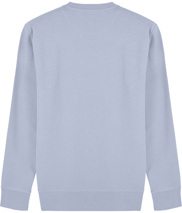 Sweat shirt col rond broderie bouclette dos Serene Blue