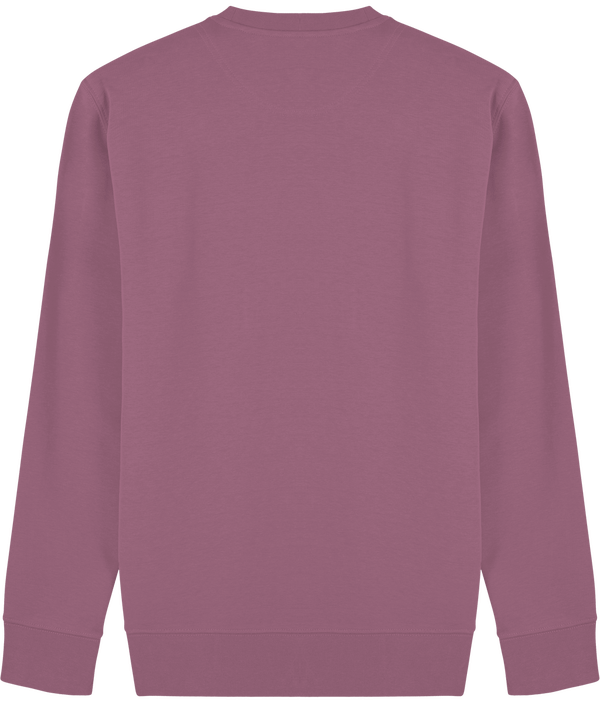 Sweat shirt col rond broderie bouclette dos Mauve