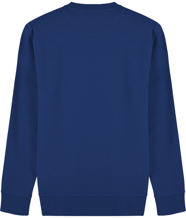 Sweat shirt col rond broderie bouclette dos Majorelle Blue