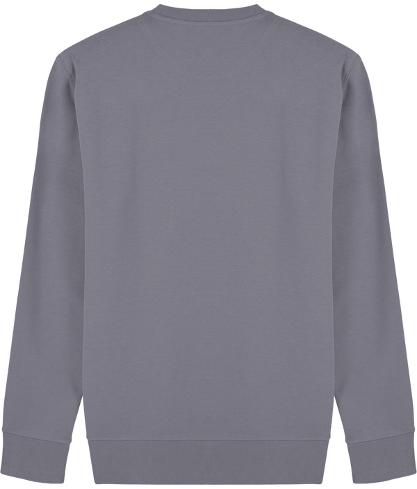 Sweat shirt col rond broderie bouclette dos Lava Grey