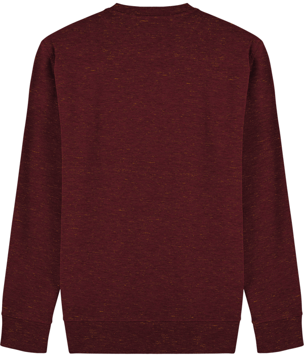 Sweat shirt col rond broderie bouclette dos Heather Neppy Burgundy