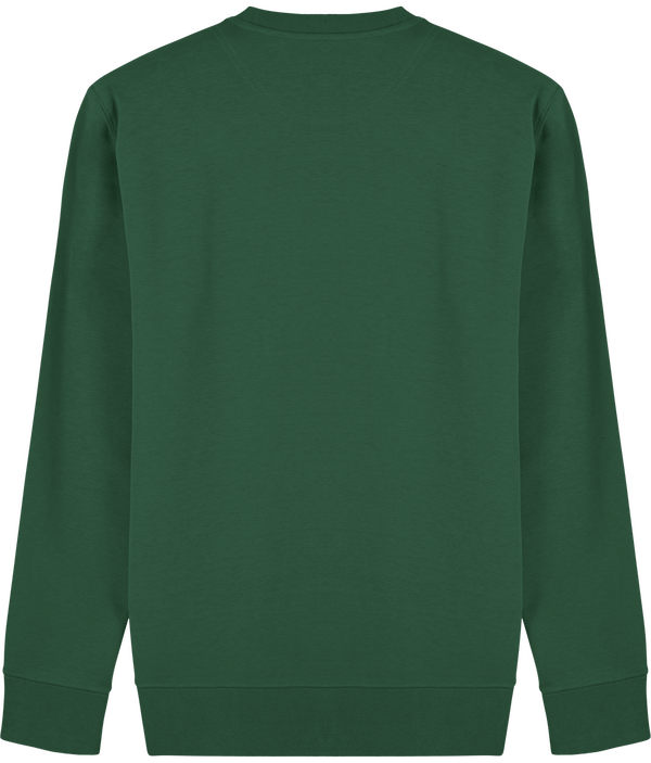 Sweat shirt col rond broderie bouclette dos Bottle Green