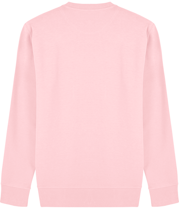 Sweat shirt col rond broderie bouclette dos Cotton Pink