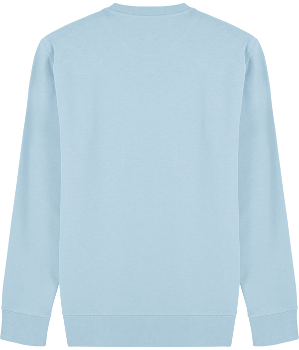 Sweat shirt col rond broderie bouclette dos Sky blue