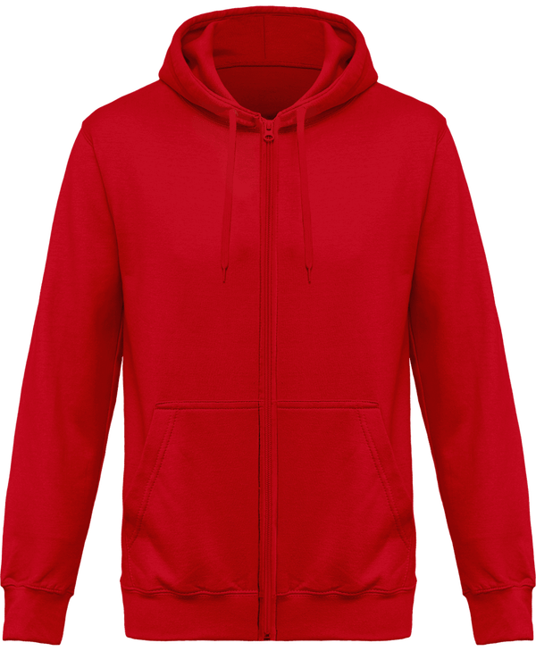 Zip-Up Hooded Sweatshirt Red