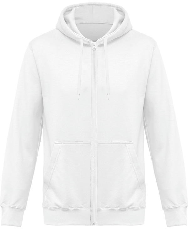 Hooded Zippered Sweatshirt White