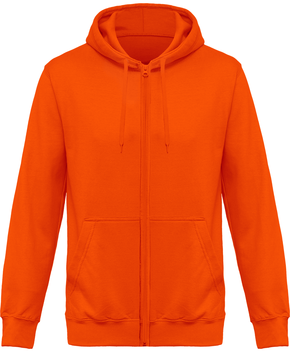 Sweatshirt Zippé À Capuche Orange