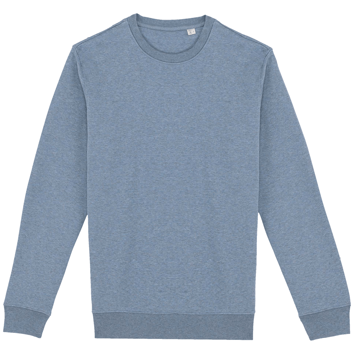 Sweat Col Rond Unisexe Biologique | Coton Bio Et Polyester Recyclé | Broderie Et Impression Cool Blue Heather
