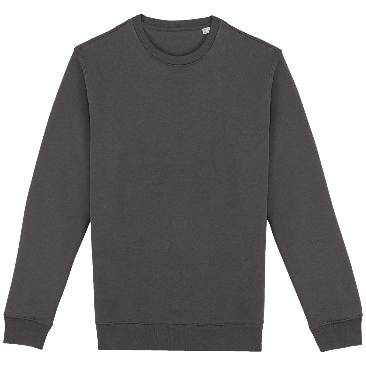 Sweat Col Rond Unisexe Biologique | Coton Bio Et Polyester Recyclé | Broderie Et Impression Iron Grey