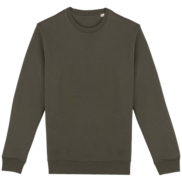 Umweltfreundlicher Unisex-Rundhals-Sweatshirt | Bio-Baumwolle Und Recyceltes Polyester | Stickerei Und Druck Organic Khaki