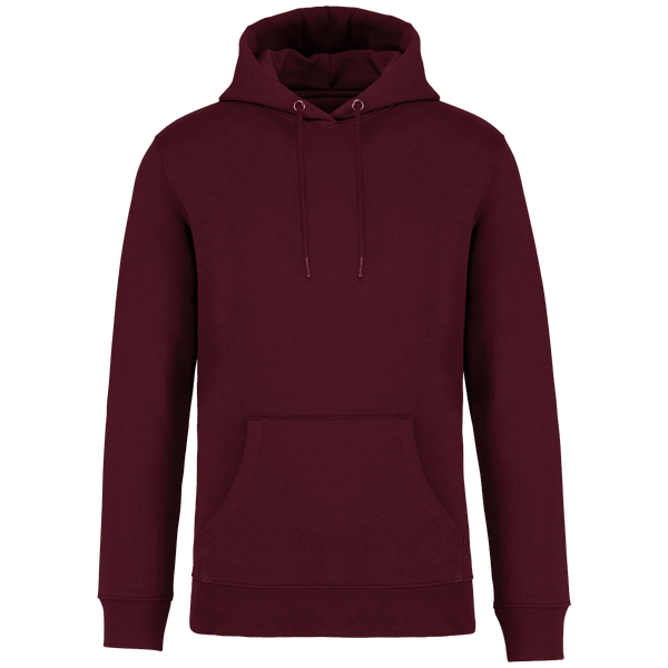 Sweat capuche unisexe bio face Dark Cherry