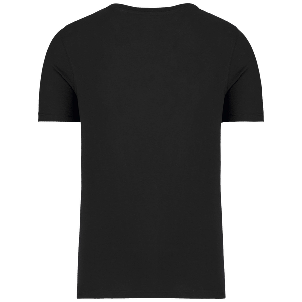 T shirt col v a boutons bio dos Black