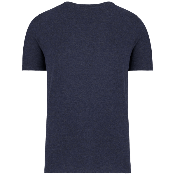 T shirt col v a boutons bio dos Navy Blue Heather