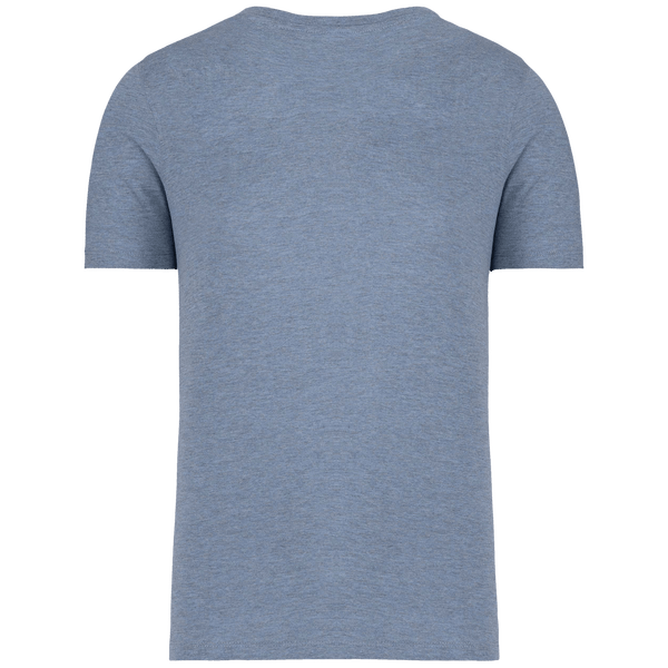 T shirt col v a boutons bio dos Cool Blue Heather